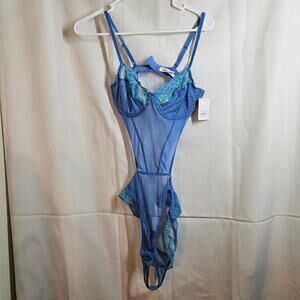 Auden Women's Mesh-Lace Lingerie bodysuit Size Medium